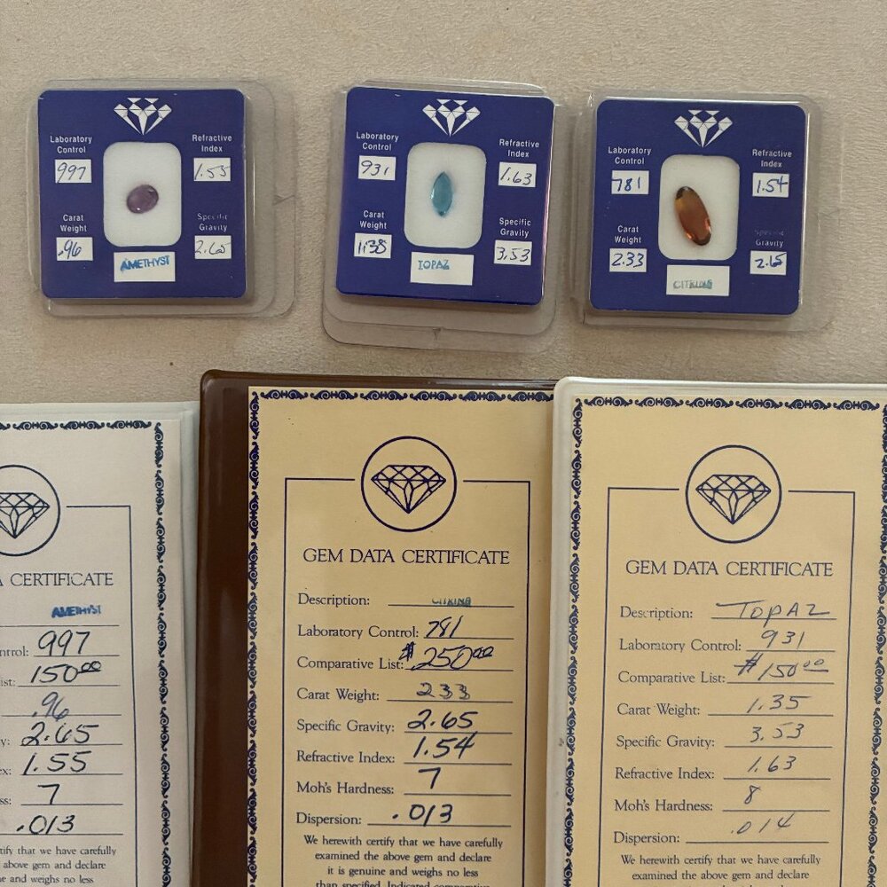Gemstones, Topaz, Citrine, Amethyst